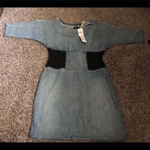 Never worn BCBG denim. Dress is to small.